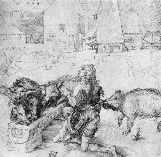 Albrecht Durer The Prodigal Son among the Swine china oil painting image